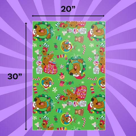 Scooby-Doo Rappy Rolidays Wrapping Paper - 12 Sheets - 20" x 30" - Festive Holiday Gift Wrap by Silver Buffalo