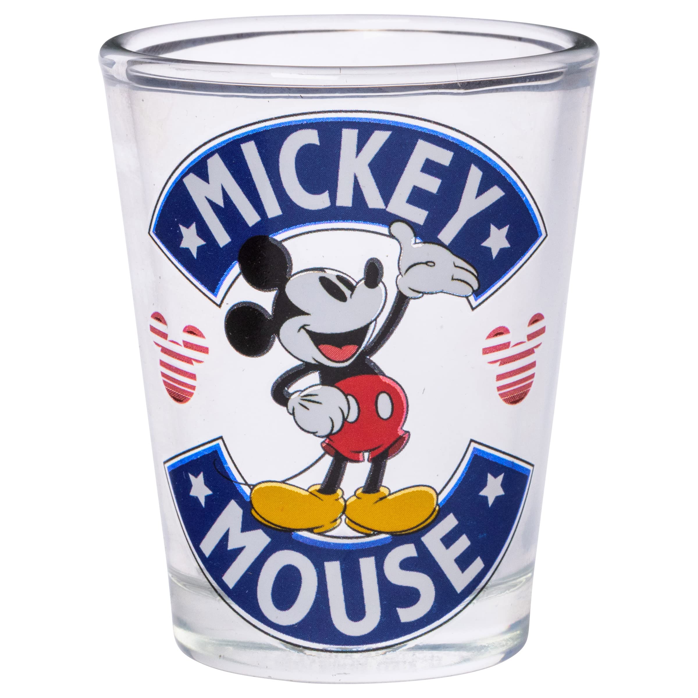 Silver Buffalo Disney Classic Mickey Mouse 4 Pack Mini Glasses, 1.5 Ounces