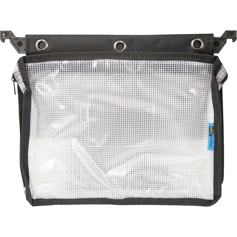 Expanding Zipper Pouch, Clear/Black - 13 in x 11.5 in x 1.25 in