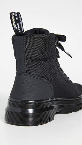 Dr. Martens Women's Combs W Combat Boot, Black/Black, 10