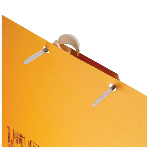 Officemate Self Adhesive Prong Paper Fasteners, Matte Steel Finish, 1 inch Capacity, 2.75 inch Base, Box of 100 (99857)