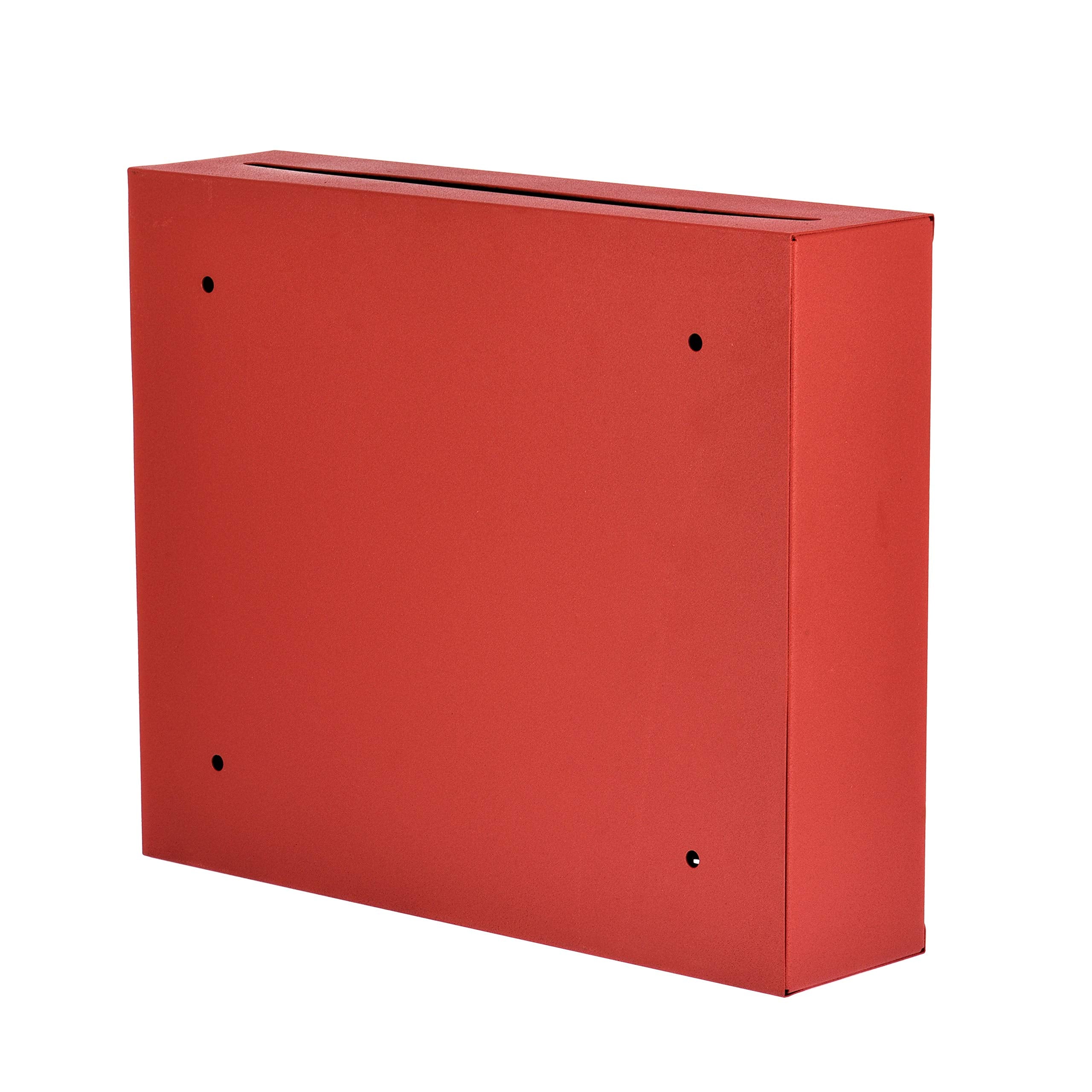 Adir Metal Suggestion Box with Lock and Slot, Wall Mount Deposit Box for Payments and Checks, Office Mail Box for Employees, Mailbox for House, Safe Drop Box with Keys - 3x10x12 Inch Red
