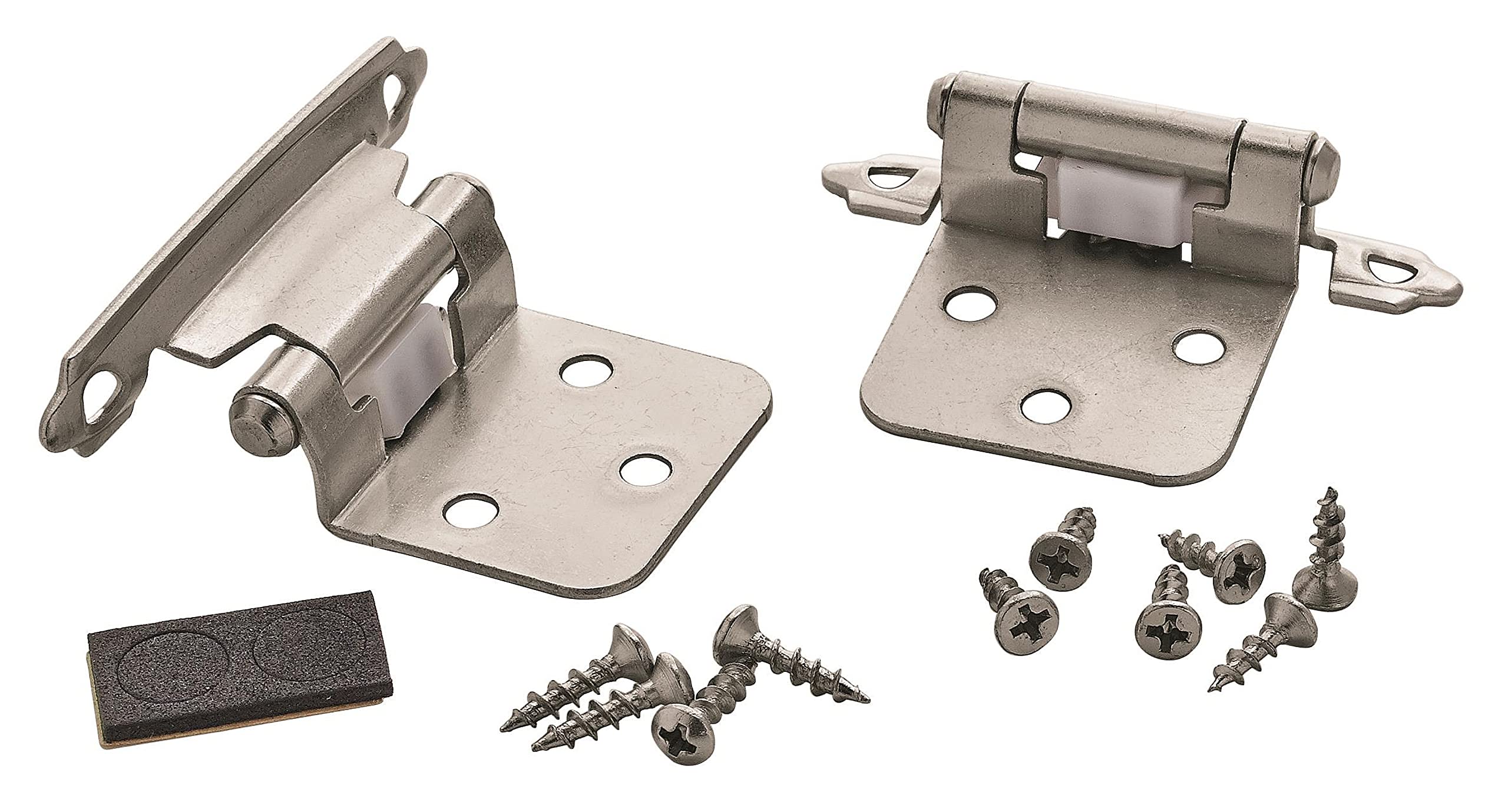 Amerock | Cabinet Hinge | Variable Overlay | Satin Nickel | 2 Pack | Self-Closing | Face Mount | Cabinet Door