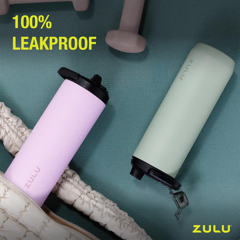 ZULU Base 18oz Kids Stainless Steel Water Bottle with 3 Lids- Straw, Chug, Twist | Double Walled and Vacuum Insulated Metal Thermos | Fits Car Cupholder, Built in Carry Loop, Dishwasher Safe, White