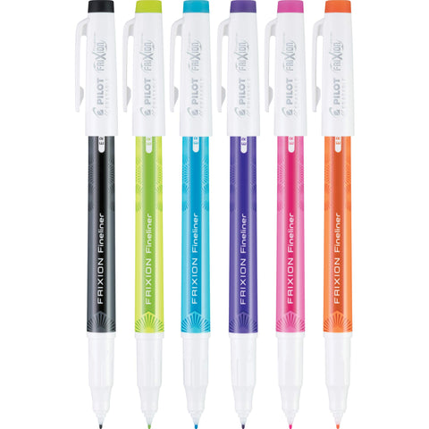 PILOT FriXion Fineliner Erasable Marker Pens, Fine Point, Assorted Vivid Color Inks, 6-Pack (11881)