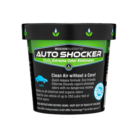 Biocide Systems Auto Shocker Strong Car Odor Eliminator, Eco-Friendly Chlorine Dioxide Odor Bomb for Vehicle Interior Up to 250 Cubic Feet