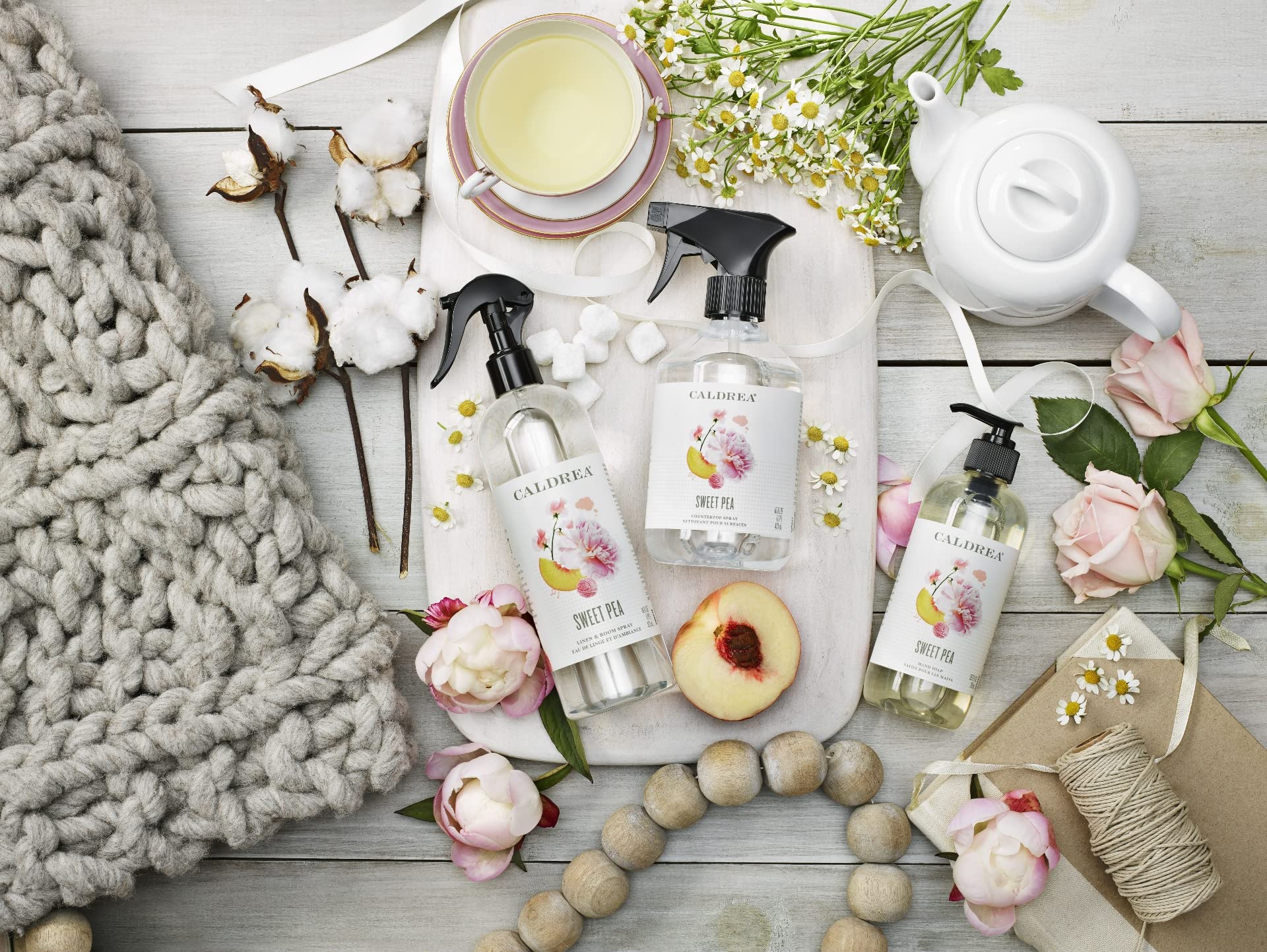 Caldrea Hand Wash Soap, Aloe Vera Gel, Olive Oil and Essential Oils to Cleanse and Condition, Sweet Pea Scent, 10.8 oz (Packaging May Vary)