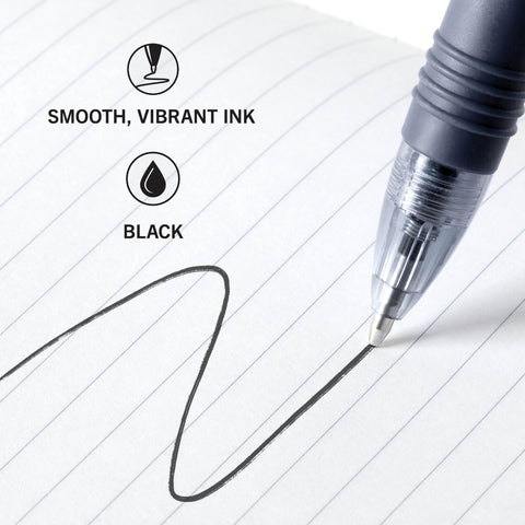 Zebra Pen Z-Grip Retractable Ballpoint Pen, Smooth-Flowing Black Ink, 1.0mm Medium Point, School & Office Supplies, Ideal for Note-Taking, Journal and Planner Use, 5-Pack (22215)