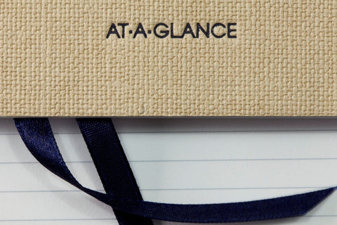 AT-A-GLANCE Notebook, Casebound, Ruled, 80 Sheets, 9-1/2 x 7-1/4", Collection, Tan/Blue (YP146-07)
