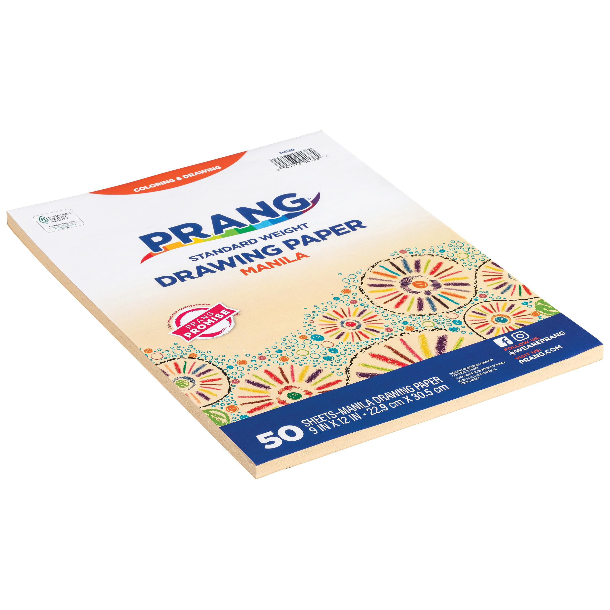 Prang (Formerly Art Street) Drawing Paper, Manila, Standard Weight, 9" x 12", 50 Sheets