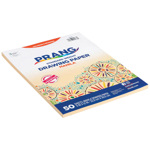 Prang (Formerly Art Street) Drawing Paper, Manila, Standard Weight, 9" x 12", 50 Sheets