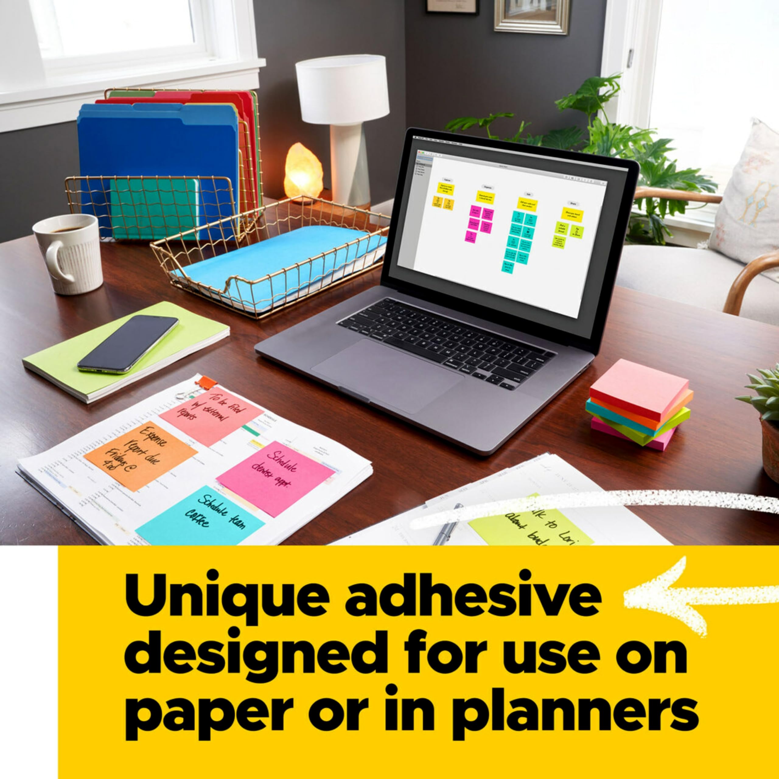Post-it Pop-up Notes, 6 Sticky Note Pads, 3 x 3 in., School Supplies, Office Products, Accordion Sticky Notes Work with Pop-Up Note Dispenser, Beachside Café Collection