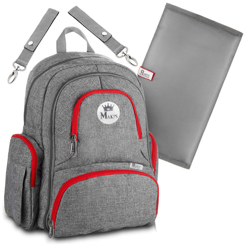 Diaper Bag Backpack with YKK Zippers for Girls and Boys, Large Waterproof Organizer with Stroller Straps, Wipes Pocket and Infant Changing Pad - Perfect for Baby Showers