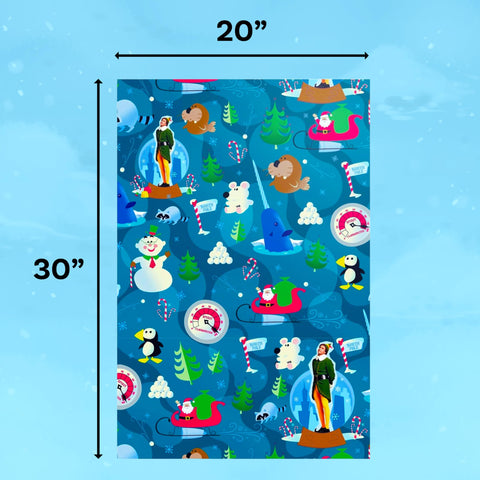 Buddy the Elf Snow Globe Christmas Wrapping Paper - 12 Sheets - 20" x 30" - Festive Holiday Gift Wrap by Silver Buffalo