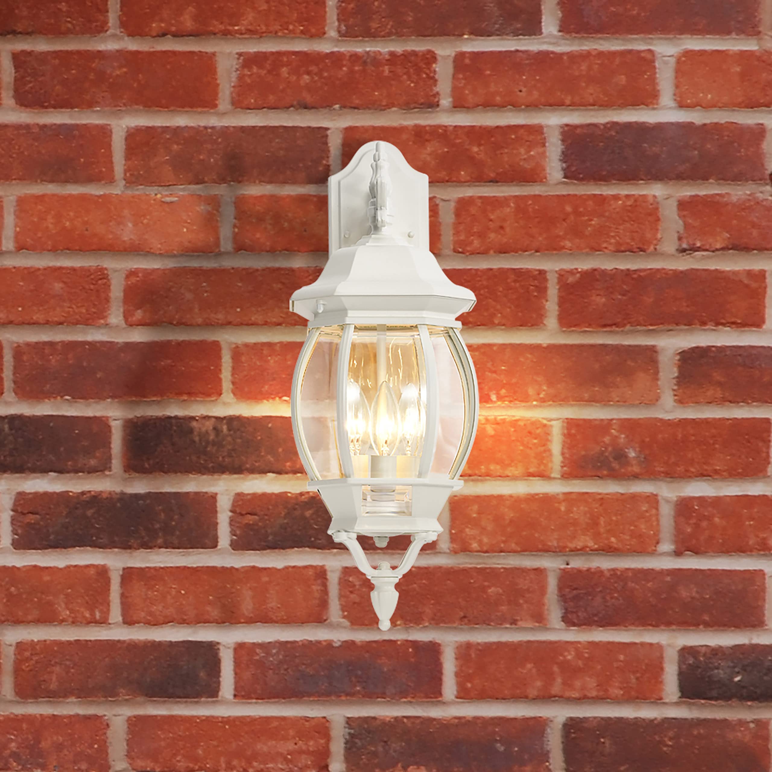 Nuvo Lighting 60/891 Traditional Three Light Outdoor Wall Mount from Central Park Collection in White Finish