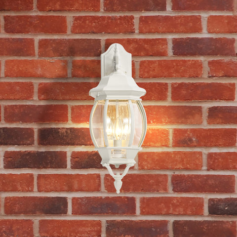 Nuvo Lighting 60/891 Traditional Three Light Outdoor Wall Mount from Central Park Collection in White Finish