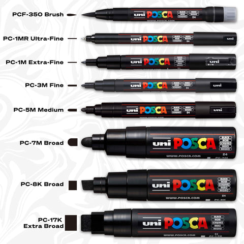 Posca Marker 3M in Black, Pens for Art Supplies, School, Rock Art, Fabric, Paint Pen, Art, Posca Markers