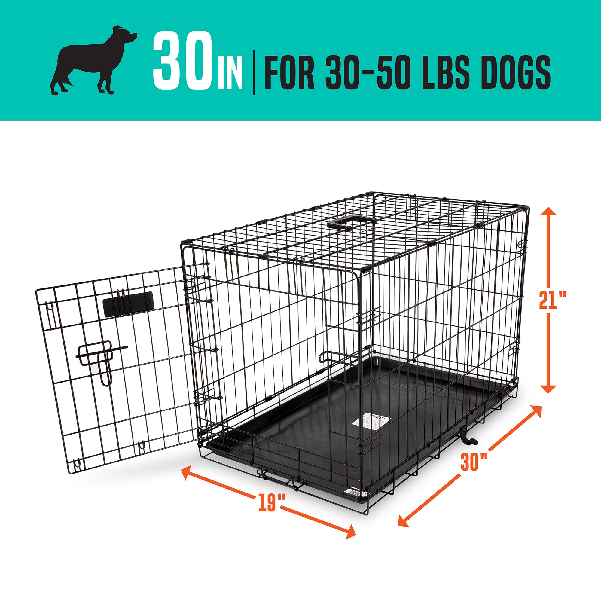 Precision Pet Products One Door Provalue Wire Dog Crate, 30 Inch, For Pets 30-50 lbs, With 5-Point Locking System