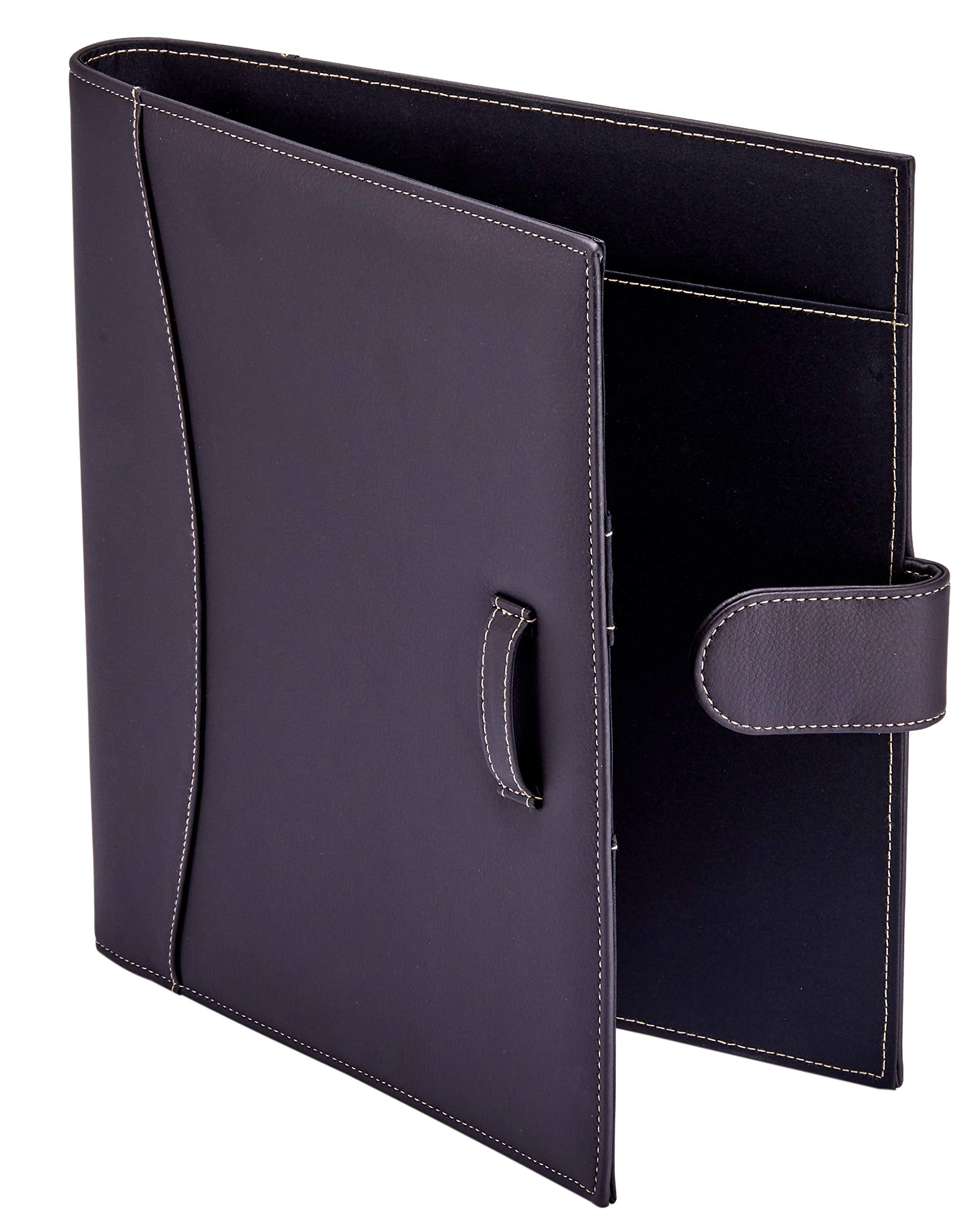 It's Academic Executive Leather Portfolio Folder, 1" Ring Binder and 250-Sheet Capacity to Organize Resumes, Business Cards, Note Pads, and Legal-Size Documents, Pen Loop, Dark Brown Faux Leather