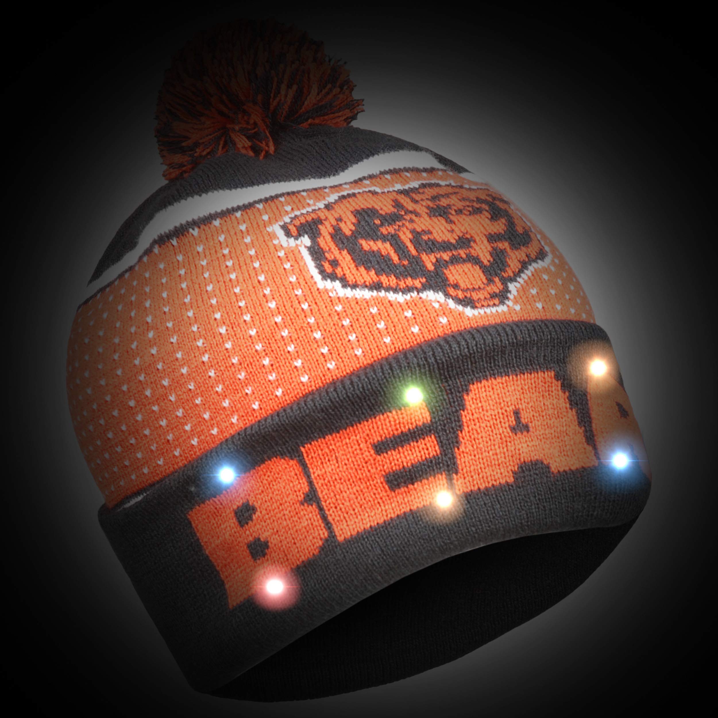 FOCO Forever Collectibles NFL Chicago Bears Big Logo Knit Light Up Beanie Hat, 10.5, Multicolor