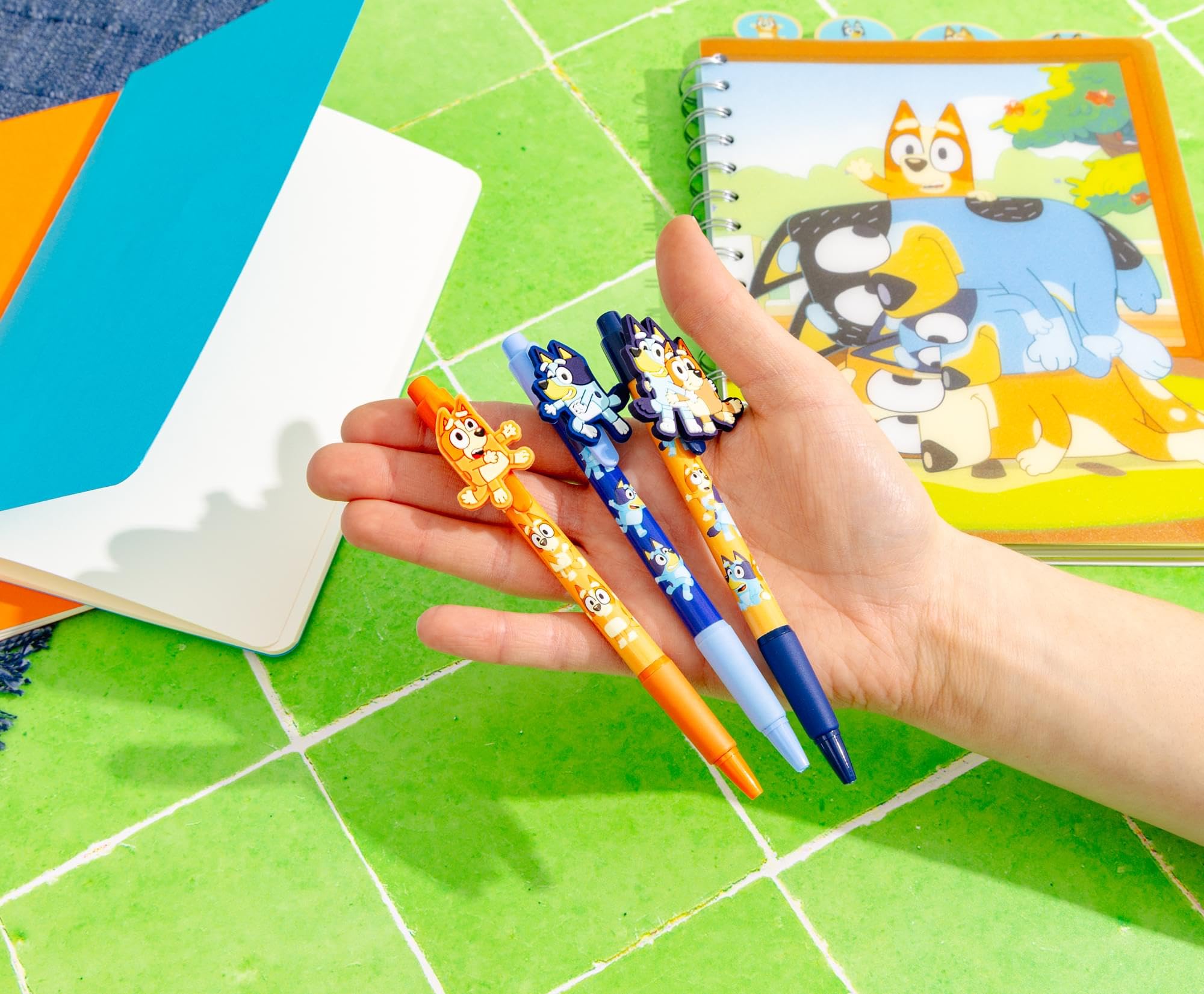 Innovative Designs Bluey and Bingo 3pk Character Pens with Rubber Clips
