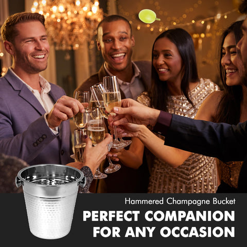 Chef Craft Hammered Champagne Bucket. 4 Quart. Stainless Steel