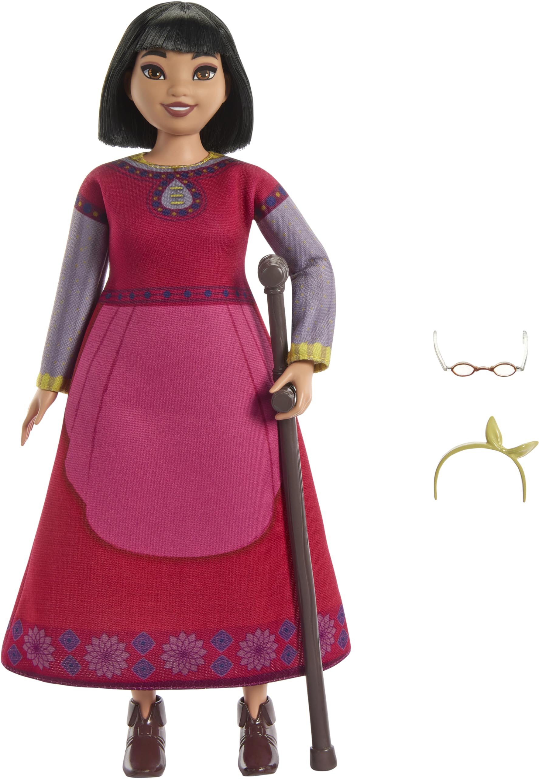 Mattel Disney Wish Toys, Dahlia of Rosas Posable Fashion Doll with Removable Clothes & Accessories, Inspired by the Movie
