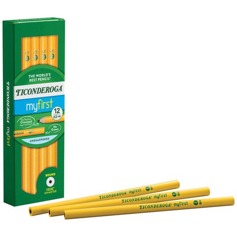 Ticonderoga Beginner Wood-Cased Pencils, 2 HB Soft, Yellow, 12 Count (X13080)