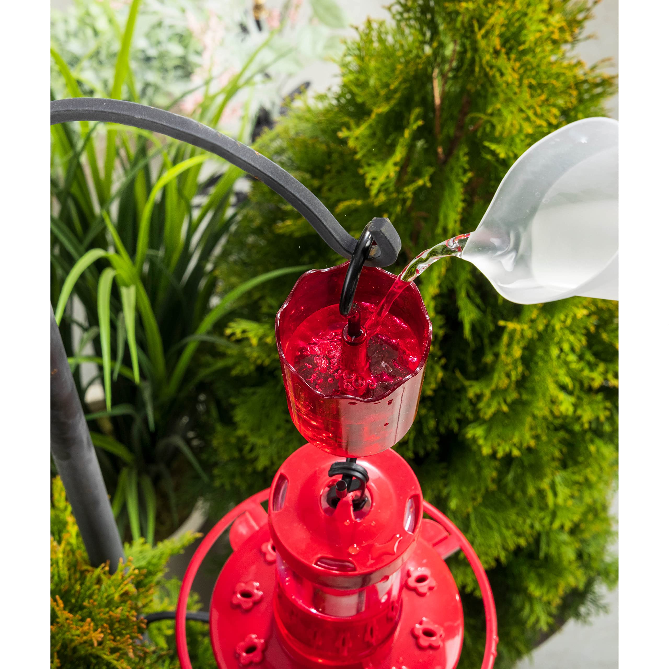 Ant Moat for Hummingbird Feeders [Set of 2] Ant Guard Keeps Ants Away from Feeders, Made of Durable Plastic, Red Color/Rustproof S Hooks, Suitable for All Hummingbird Feeders.