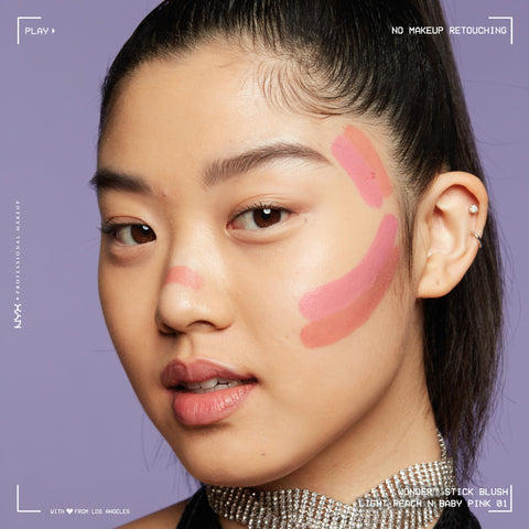 NYX PROFESSIONAL MAKEUP Wonder Stick Blush with Hydrating Hyaluronic Acid, Dual-Ended Cream Blush Stick - Bright Amber & Fuchsia