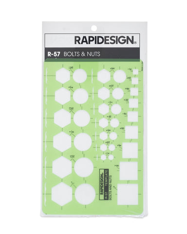 Rapidesign Bolts and Nuts Template, 1 Each (R57)