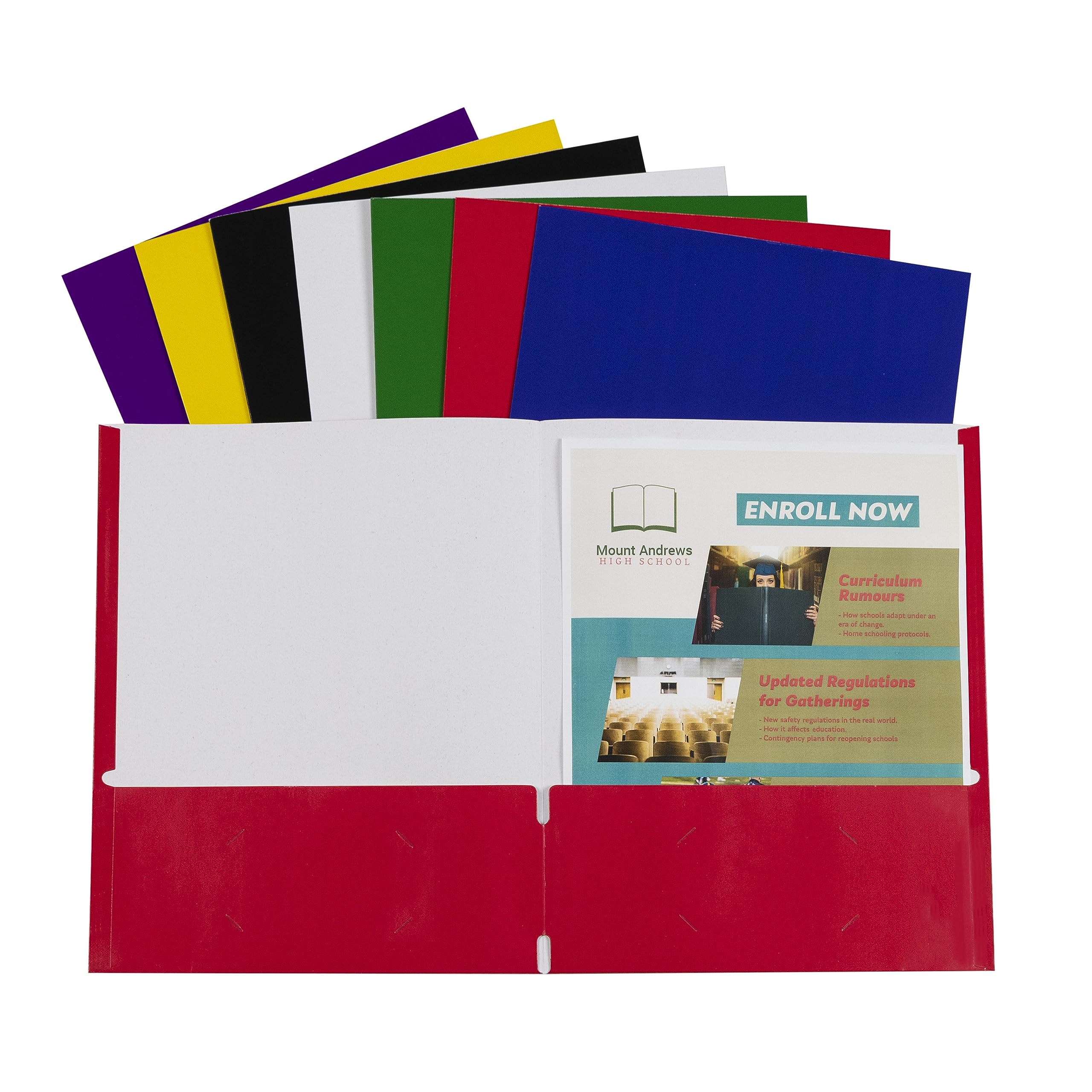 C-Line Two-Pocket Paper Portfolio, Color May Vary, 1 Folder Only (05300)