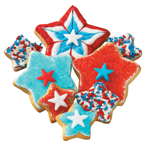 DecoPac Red, White, & Blue Sprinkles | Extra Large 26oz Pack | Cake Sprinkle Mix, Fancy Sprinkles For Cake Decorating, Handheld Container, Candy Sprinkles, Cake Sprinkles - Red, White, & Blue