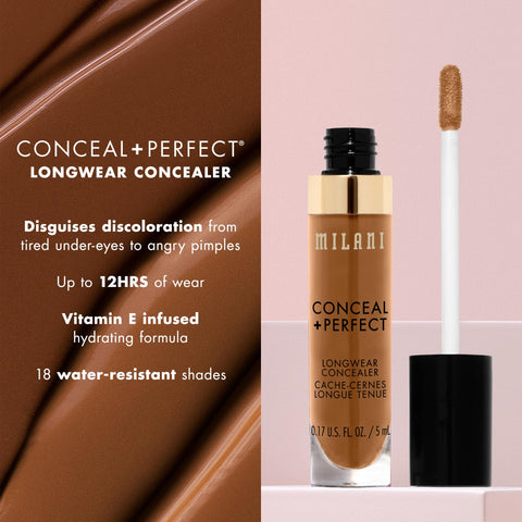 Milani Conceal + Perfect Longwear Concealer - Light Natural (0.17 Fl. Oz.) Vegan, Cruelty-Free Liquid Concealer - Cover Dark Circles, Blemishes & Skin Imperfections for Long-Lasting Wear