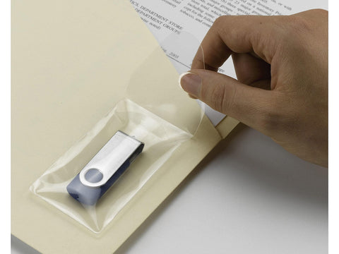 Smead Self-Adhesive Poly USB Flash Drive Pocket, 2"W x 3,5"H, Clear 6 per Pack (68150)
