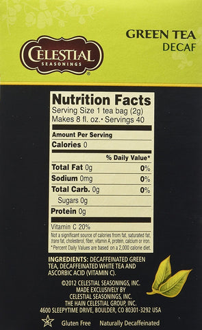 Celestial Seasonings Decaf Green Tea Bags - 40 ct