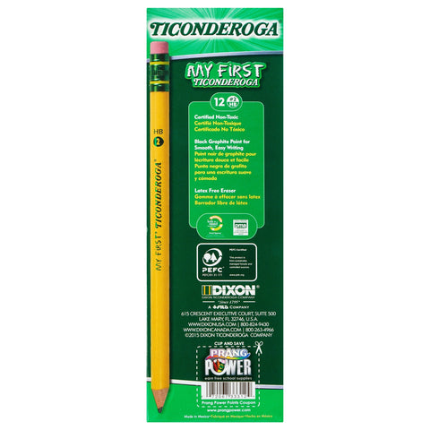 Ticonderoga My First Tri-Write Wood-Cased Pencils (36 Count) and Ticonderoga My First Wood-Cased Pencils (12 Count)