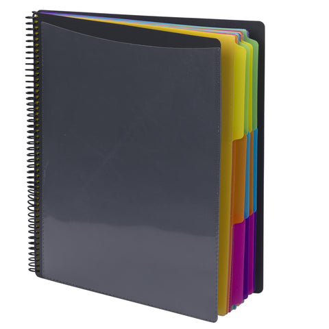 Smead 12 Pocket Poly Project Organizer, Letter Size, 1/3-Cut Tab, Gray with Bright Colors (89207) (Pack of 1)