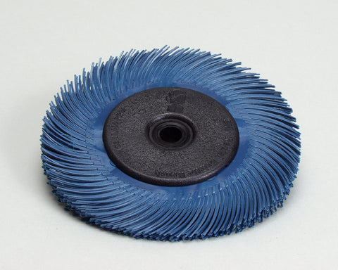 3M Scotch-Brite Radial Bristle Brush, Aluminum Oxide, 6000 rpm, 7-79/128 Diameter x 1 Width, 400 Grit, Blue (Pack of 1)