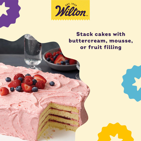 Wilton Easy Layers Sheet Cake Pan, Rectangle Sheet Pan, 2-Piece Baking Sheets Set, Steel