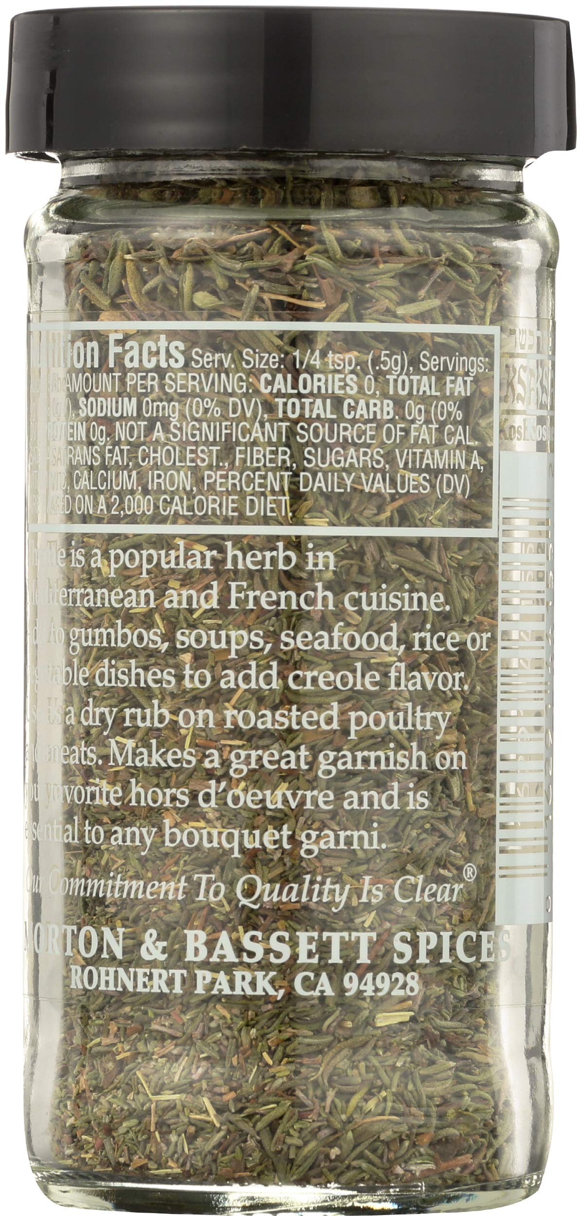 Morton & Bassett Thyme, 1 oz – Non-GMO, Salt-Free, Fragrant Herb for Roasts, Soups & Mediterranean Dishes