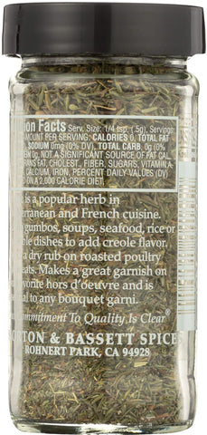 Morton & Bassett Thyme, 1 oz – Non-GMO, Salt-Free, Fragrant Herb for Roasts, Soups & Mediterranean Dishes
