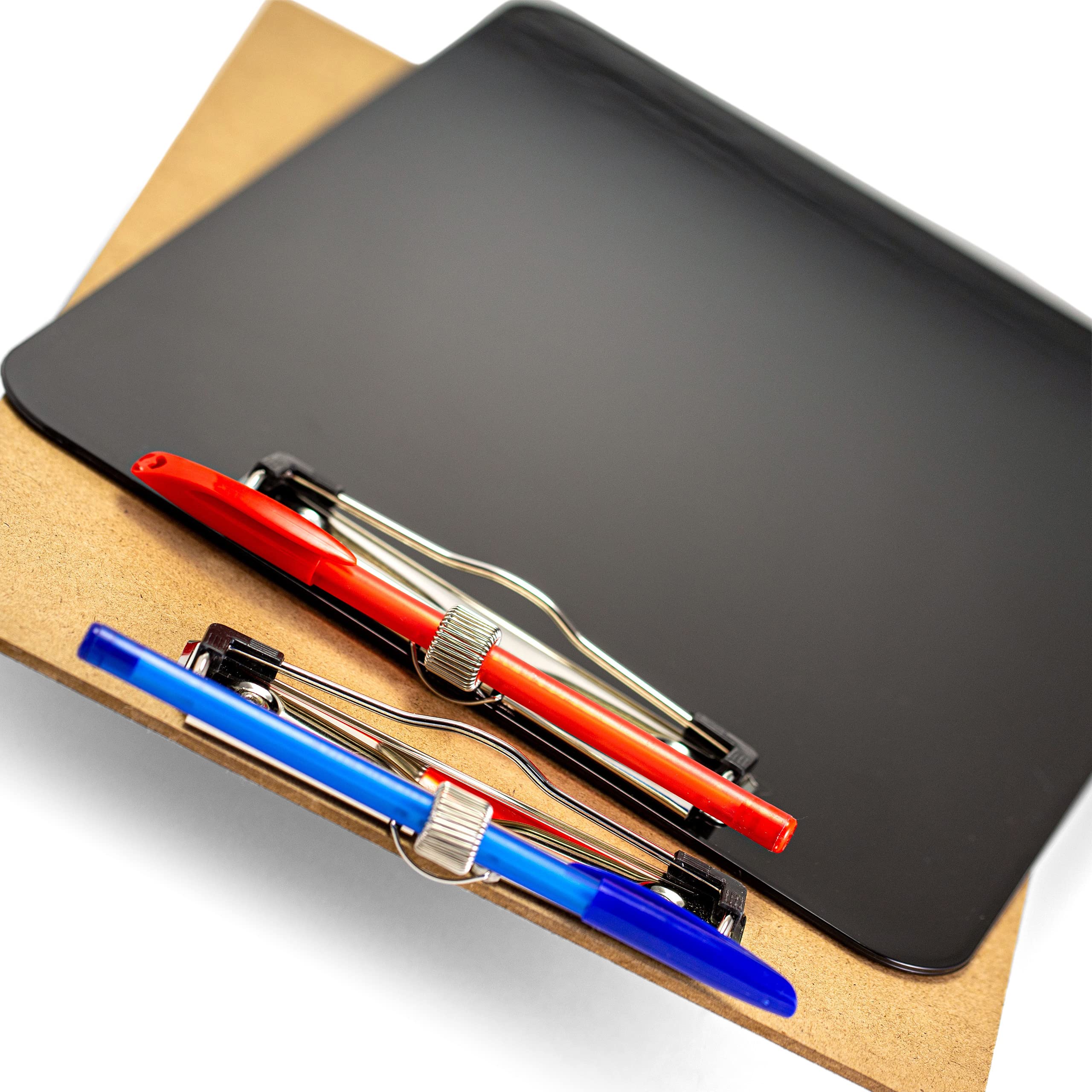 Officemate Plastic Clipboard, Letter Size, Low Profile Clip with Pen Holder, Black (83075)