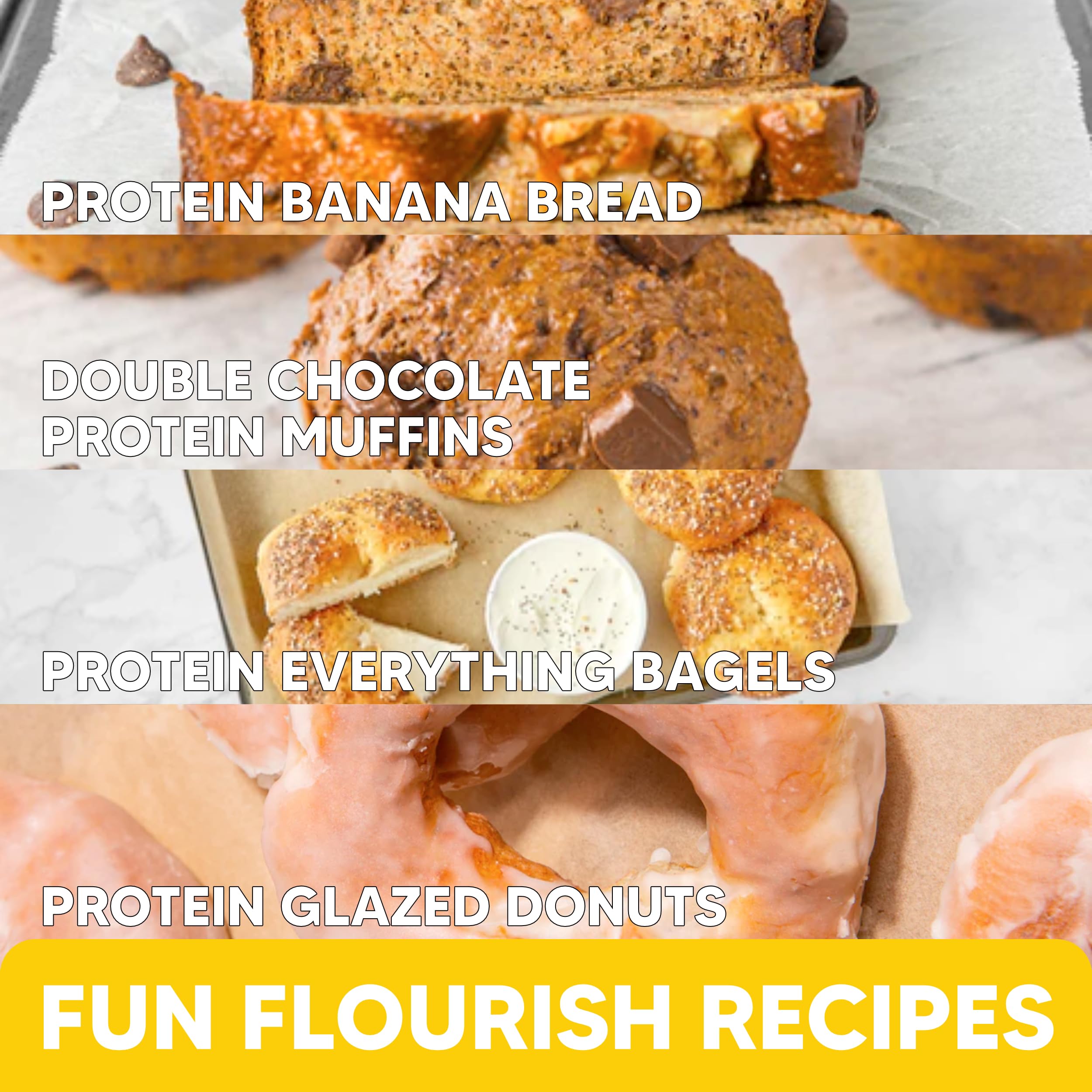 Flourish - Protein Pancake & Waffle Mix, Whey Protein Isolate & Flax Seed, Non-GMO, No Added Sugar, Superfood, High Protein & Fiber, Just Add Water - Buttermilk, 16oz