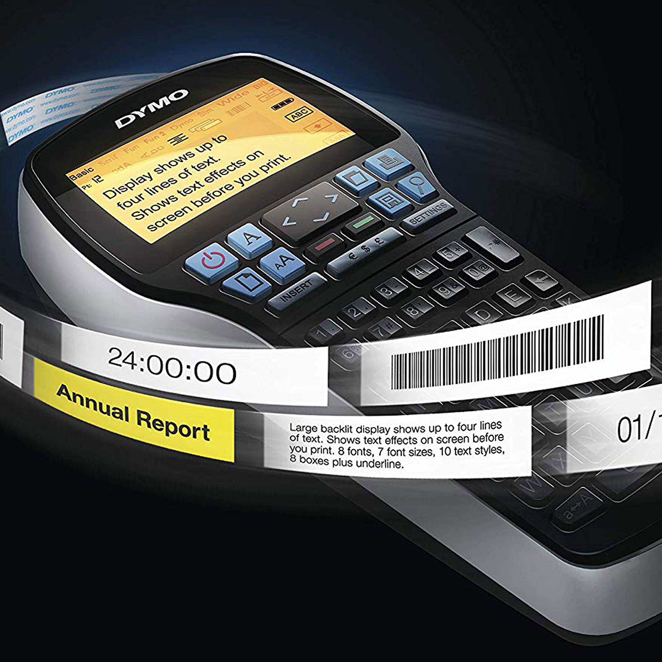 DYMO Label Maker with Adapter LabelManager 420P High-Performance Label Maker Rechargeable PC and Mac Connectivity Bright Backlit Display Easy-to-Use Portable For Home & Office Organization