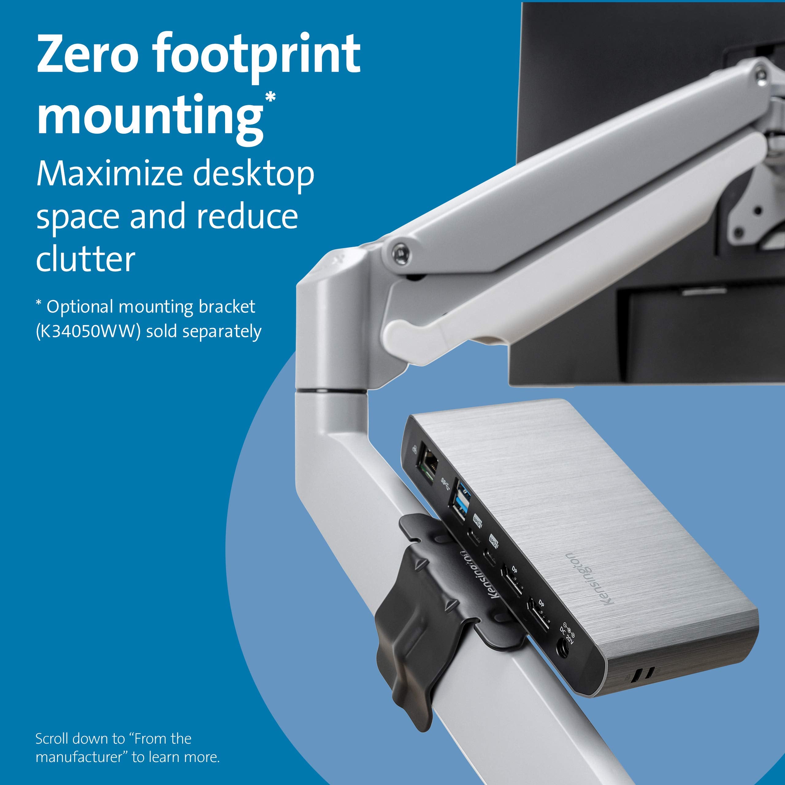 Kensington SD5550T Thunderbolt™ 3 and USB-C Dual 4K Hybrid Docking Station - 60W PD - Windows and Mac (K38131NA)