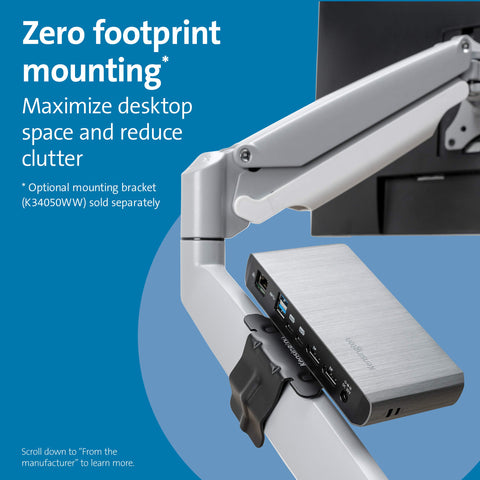 Kensington SD5550T Thunderbolt™ 3 and USB-C Dual 4K Hybrid Docking Station - 60W PD - Windows and Mac (K38131NA)