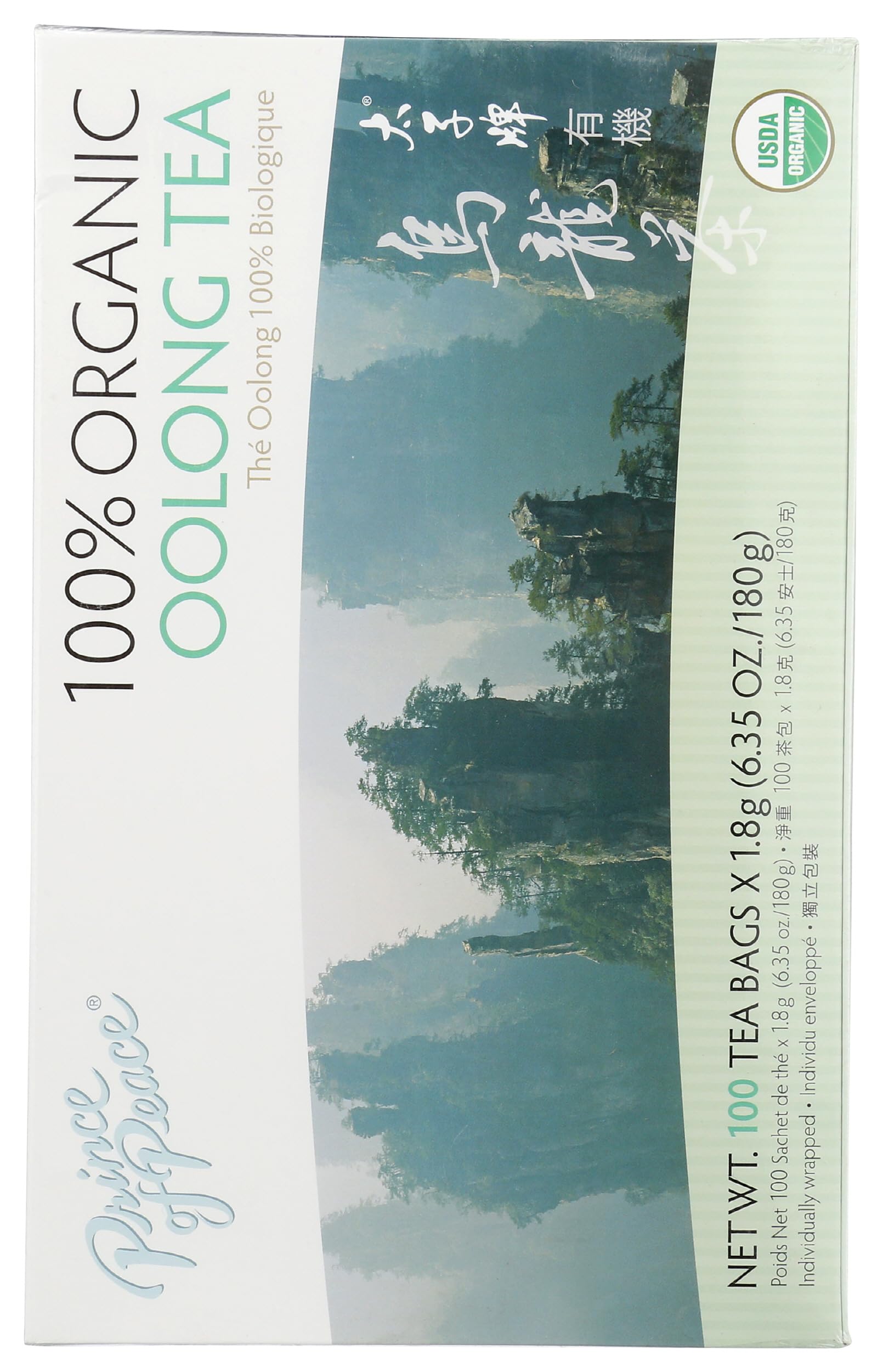 Prince of Peace Organic Oolong Tea, 100 Tea Bags – 100% Organic Black Tea – Unsweetened Black Tea – Lower Caffeine Alternative to Coffee – Herbal Health Benefits