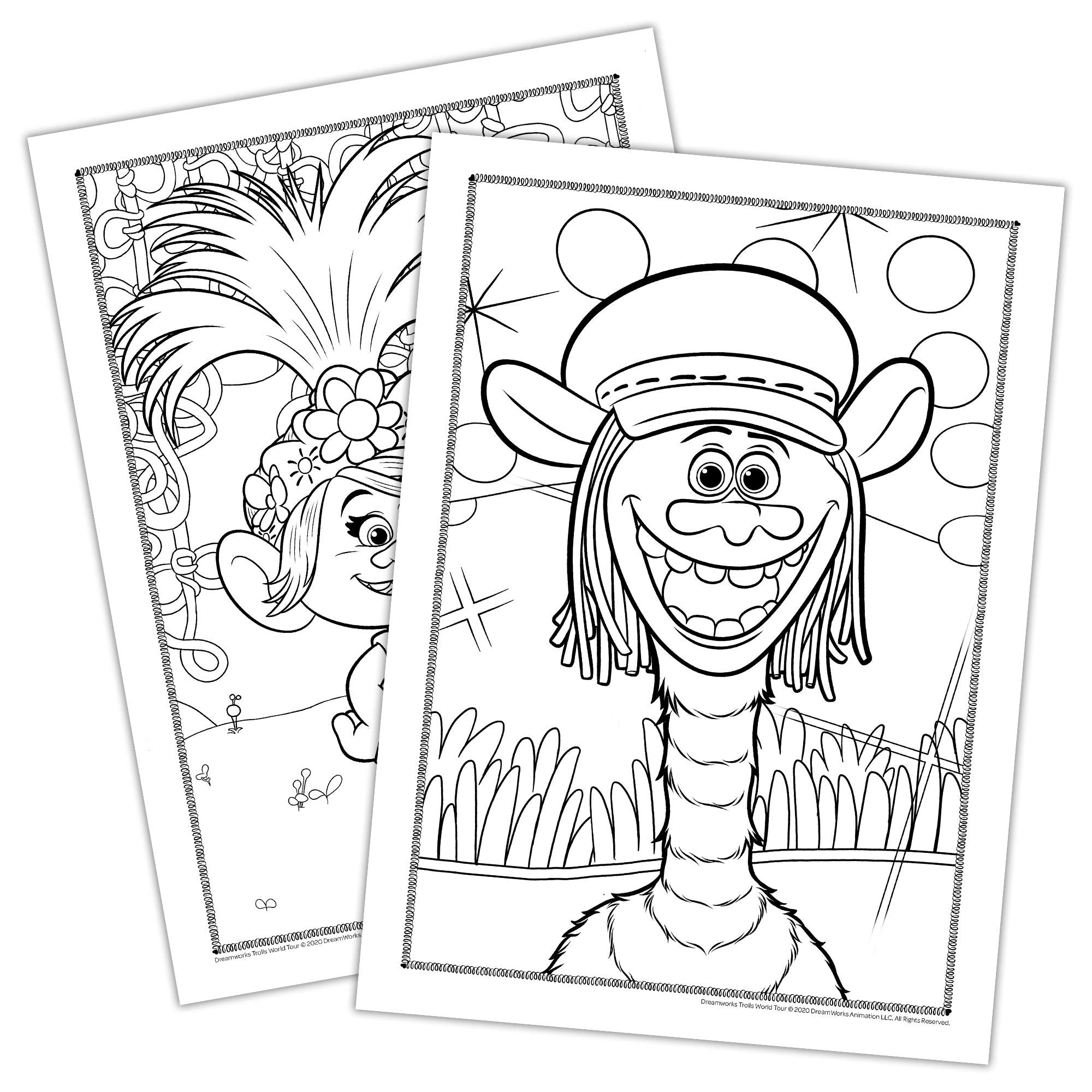 DreamWorks Trolls World Tour 192-Page Coloring and Activity Book with Stickers 47362, Bendon