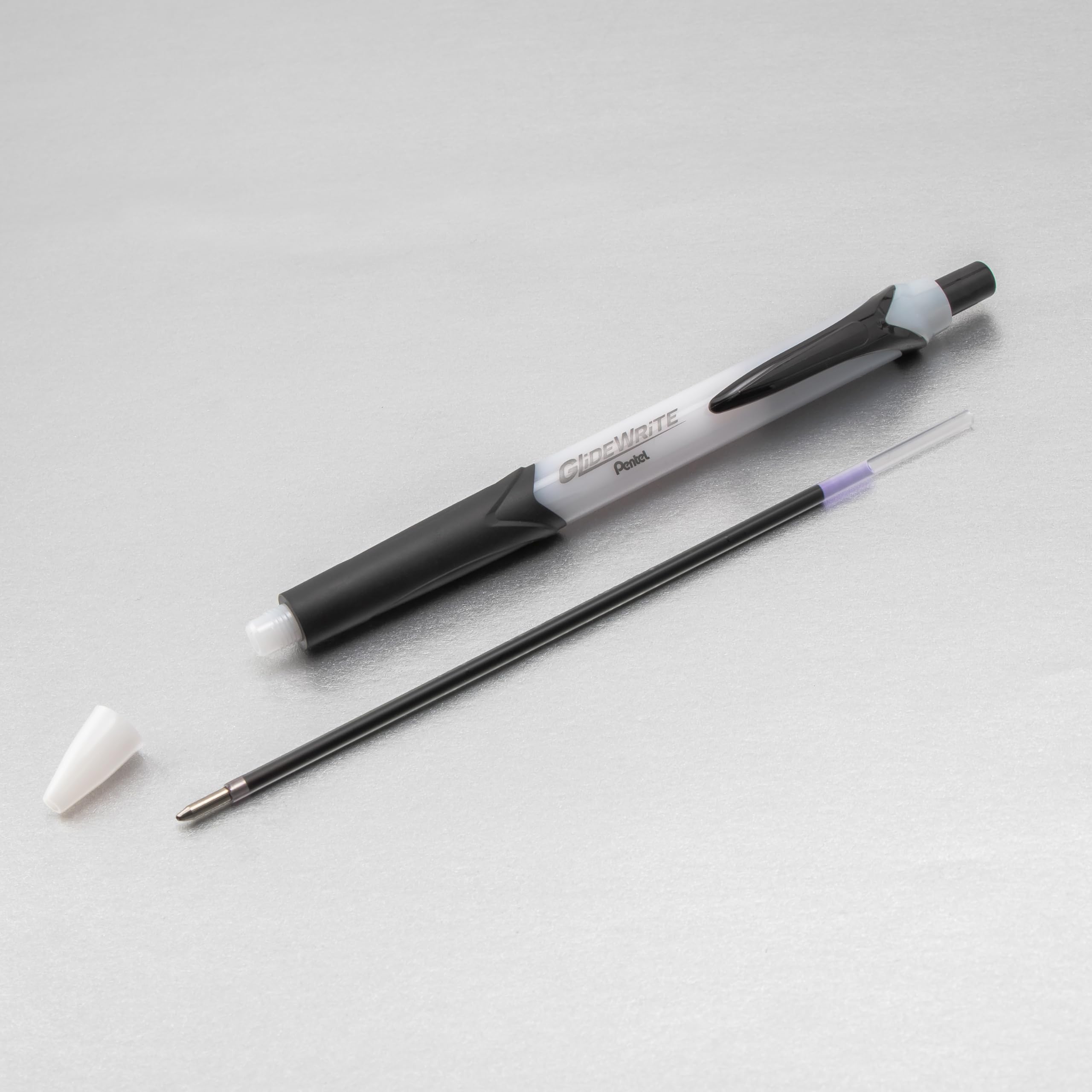 Pentel GlideWrite Ballpoint Pen with TechniFlo Ink, (1.0mm) Medium Line, Black Ink, Pack of 6 (BX910BP6A)